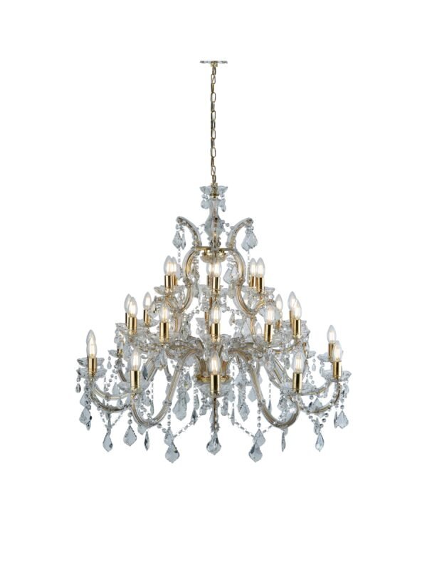 Marie Therese Brass 30 Light Chandelier