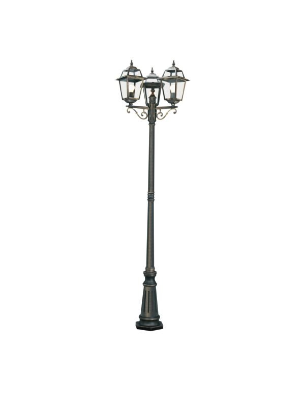 New Orleans Black Gold 3 Light Outdoor Post