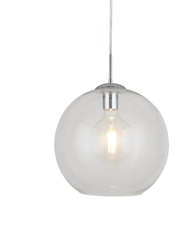 Searchlight Balls Medium Chrome & Glass Pendant
