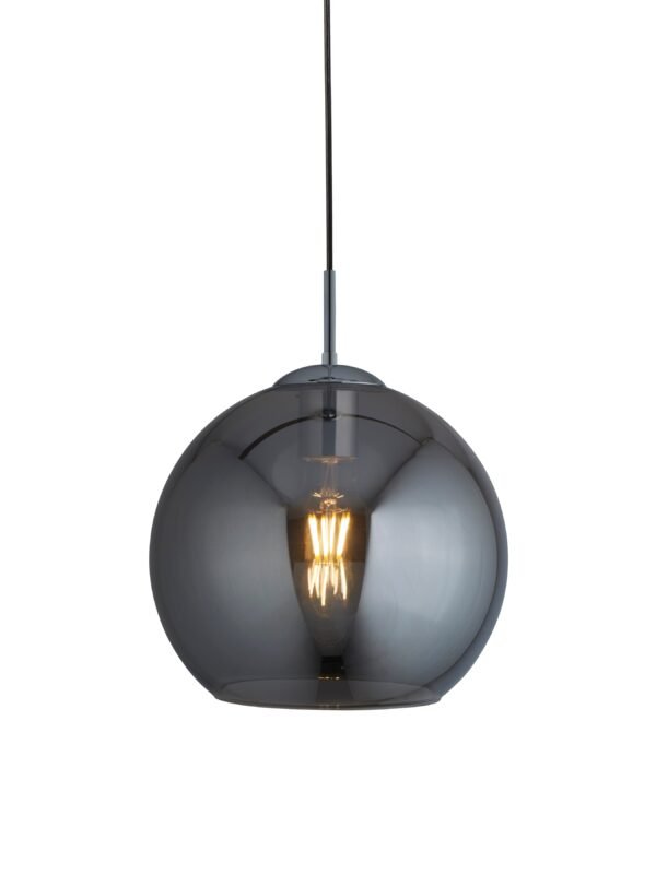 Searchlight Balls Medium Chrome & Smoked Glass Pendant