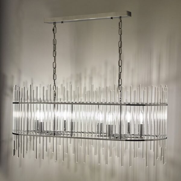 Finola 8 Light Polished Chrome & Glass Bar Pendant