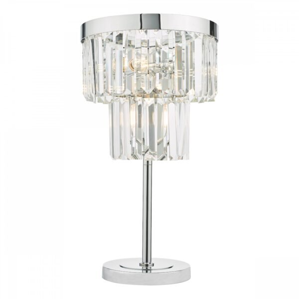 Angel Polished Chrome & Crystal 4 Light Table Lamp