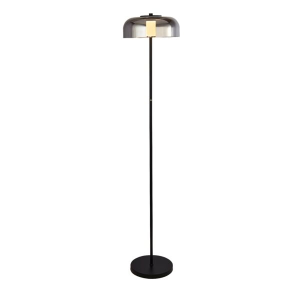 Frisbee Smoked Glass LED Floor Lamp