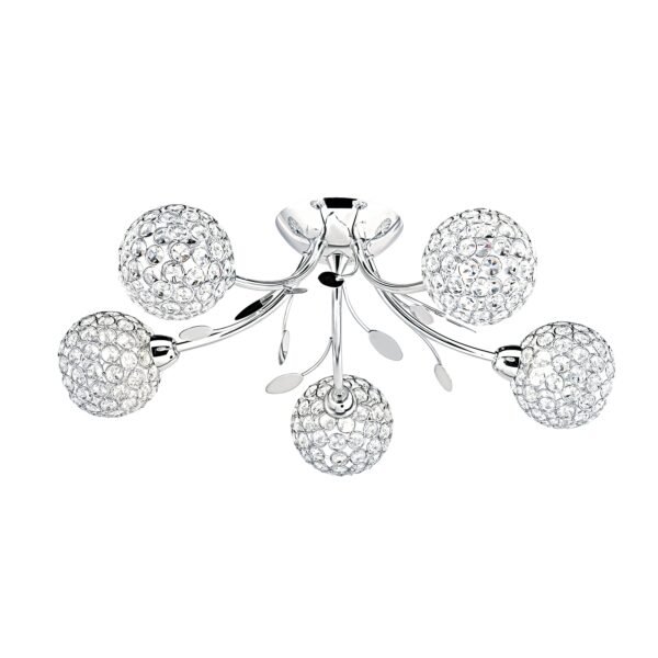 Bellis Chrome 5 Light Semi Flush Ceiling Light