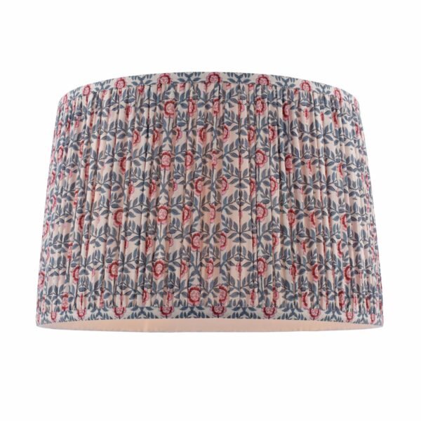 Folly Dark Multi Coloured Cotton Tapered Drum Shade 40cm