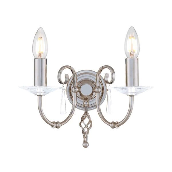 Aegean 2 Light Wall Light Polished Nickel