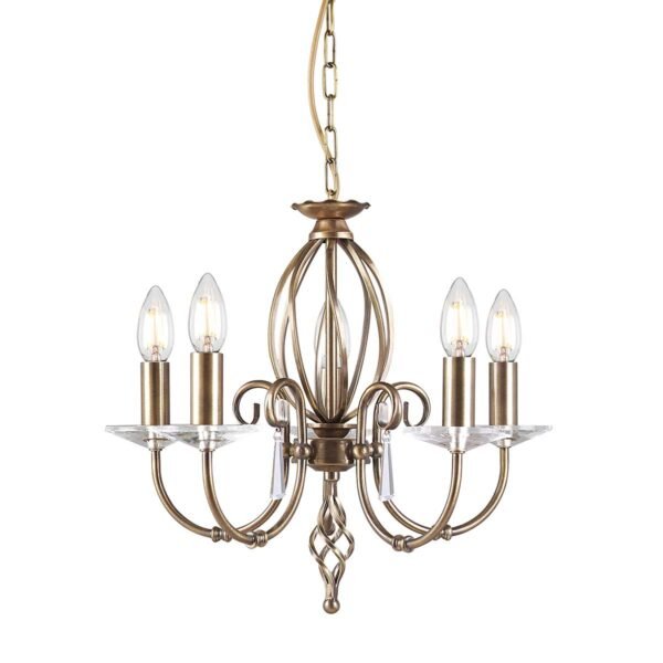 Aegean 5 Light Chandelier Aged Brass