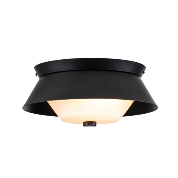 Bowtie 2 Light Matte Black Steel Flush Wall Light