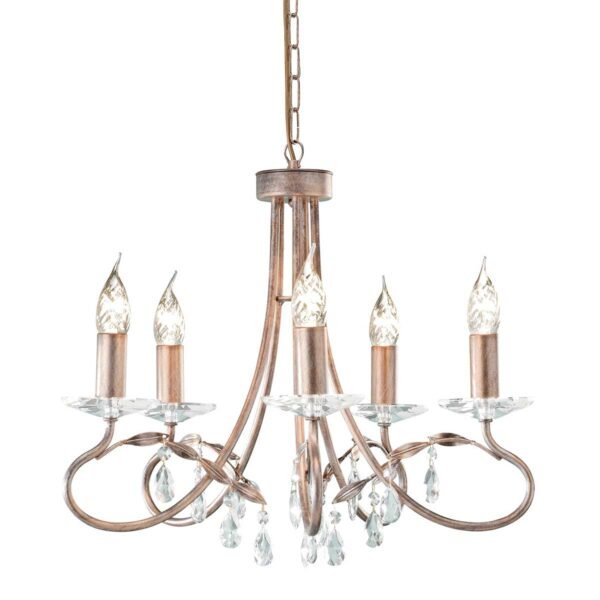 Christina 5 Light Chandelier Silver/Gold Patina