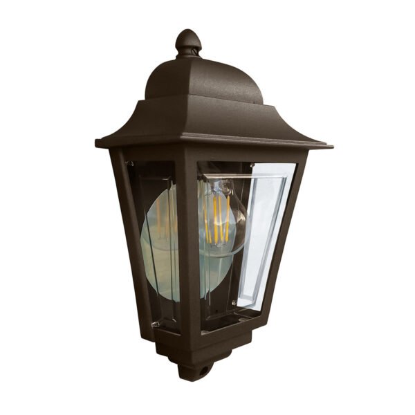 Deco 1 Light Half Wall Lantern Light Bronze