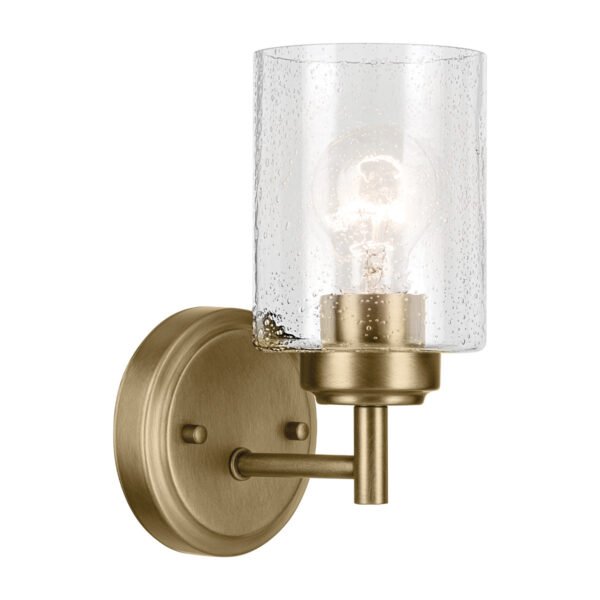 Winslow Natural Brass Wall Light with Glass Light Shade