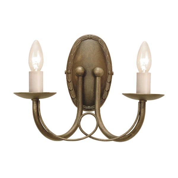 Minster 2 Light Wall Light Black/ Gold Patina