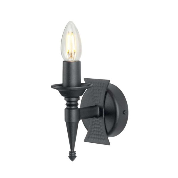 Saxon 1 Light Wall Light Black
