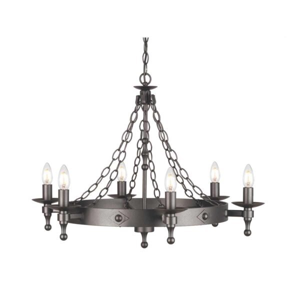 Warwick 6 Light Chandelier Graphite Black