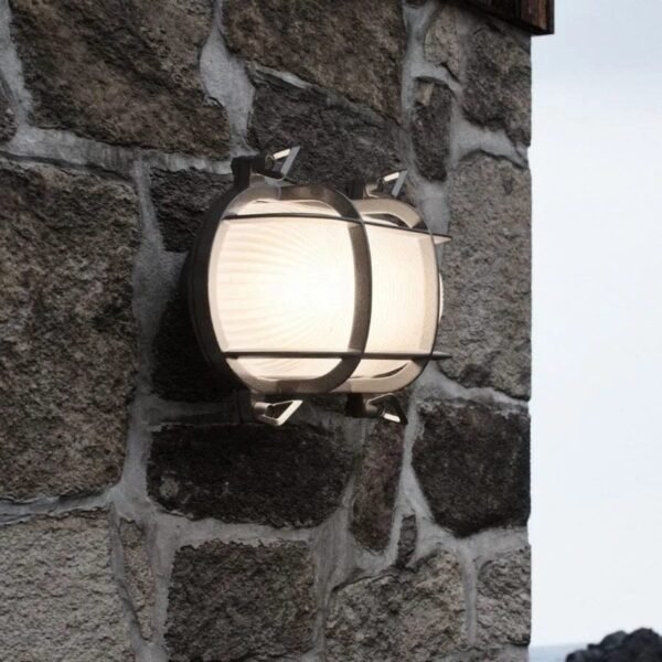 Helford Nickel Bulk Head Wall Light